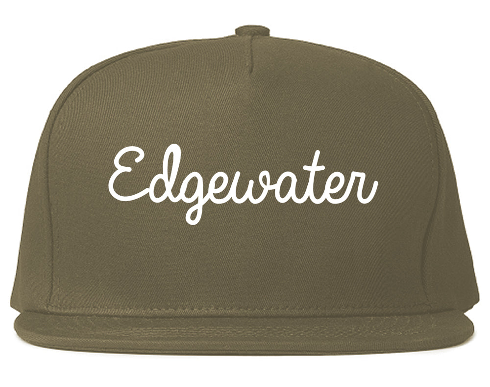 Edgewater Colorado CO Script Mens Snapback Hat Grey