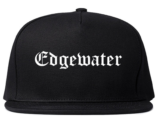 Edgewater Florida FL Old English Mens Snapback Hat Black