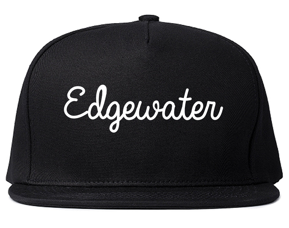 Edgewater Florida FL Script Mens Snapback Hat Black