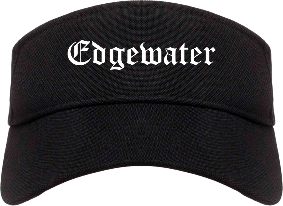 Edgewater Florida FL Old English Mens Visor Cap Hat Black
