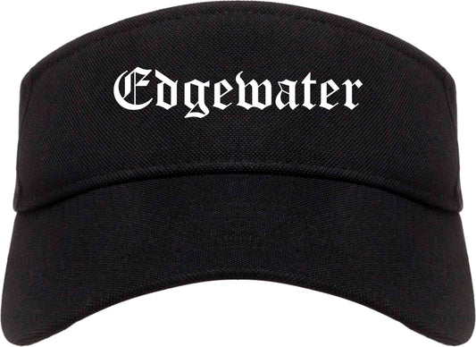 Edgewater Florida FL Old English Mens Visor Cap Hat Black