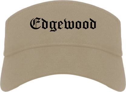Edgewood Kentucky KY Old English Mens Visor Cap Hat Khaki