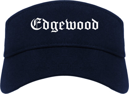Edgewood Kentucky KY Old English Mens Visor Cap Hat Navy Blue