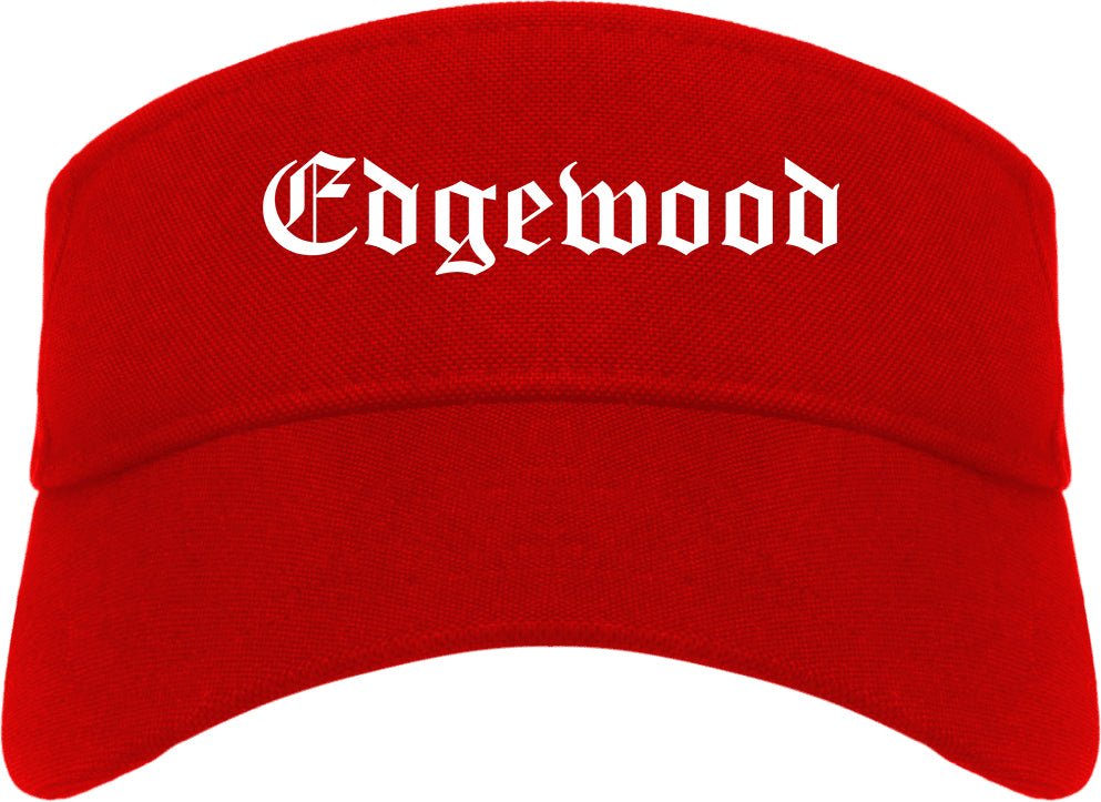 Edgewood Kentucky KY Old English Mens Visor Cap Hat Red