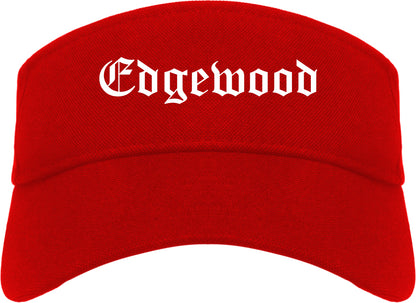 Edgewood Kentucky KY Old English Mens Visor Cap Hat Red