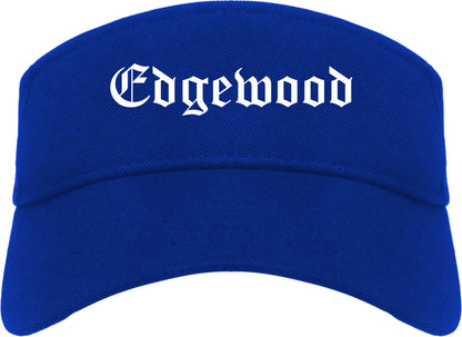 Edgewood Kentucky KY Old English Mens Visor Cap Hat Royal Blue