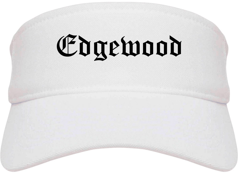Edgewood Kentucky KY Old English Mens Visor Cap Hat White