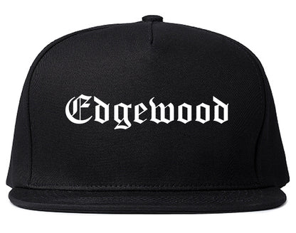 Edgewood Washington WA Old English Mens Snapback Hat Black