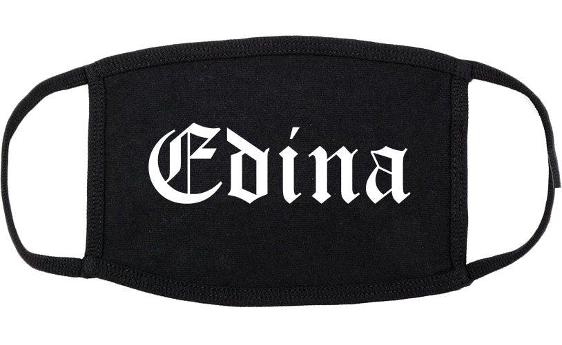 Edina Minnesota MN Old English Cotton Face Mask Black