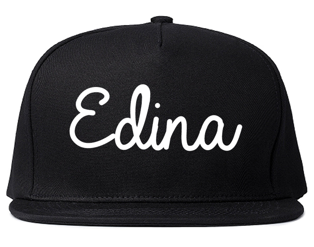 Edina Minnesota MN Script Mens Snapback Hat Black