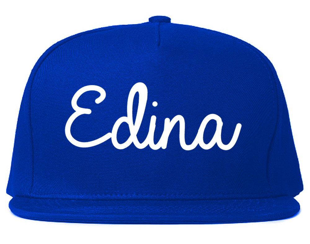Edina Minnesota MN Script Mens Snapback Hat Royal Blue