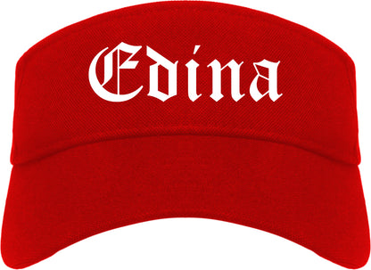 Edina Minnesota MN Old English Mens Visor Cap Hat Red