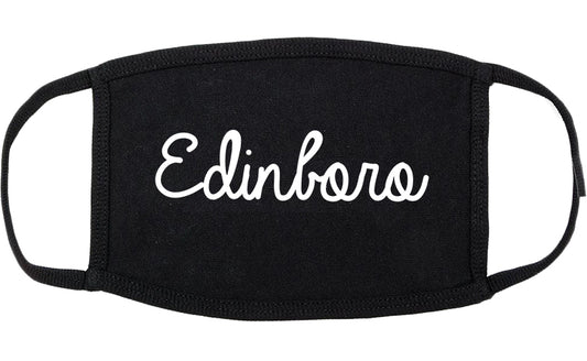 Edinboro Pennsylvania PA Script Cotton Face Mask Black