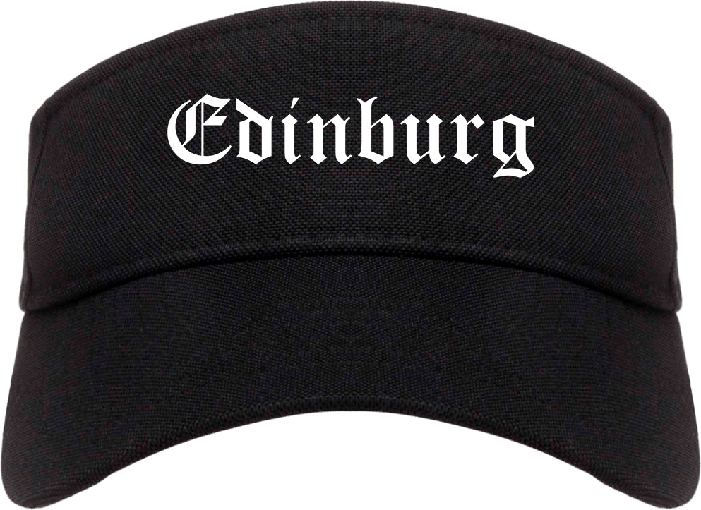 Edinburg Texas TX Old English Mens Visor Cap Hat Black