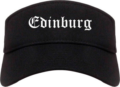 Edinburg Texas TX Old English Mens Visor Cap Hat Black