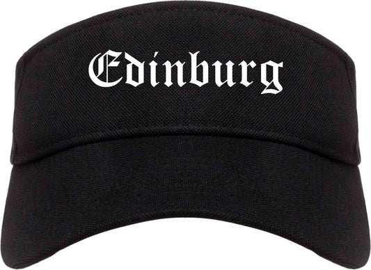Edinburg Texas TX Old English Mens Visor Cap Hat Black