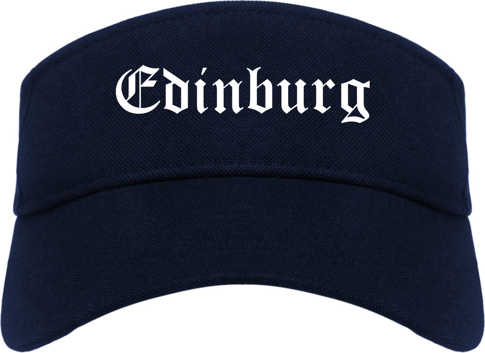 Edinburg Texas TX Old English Mens Visor Cap Hat Navy Blue