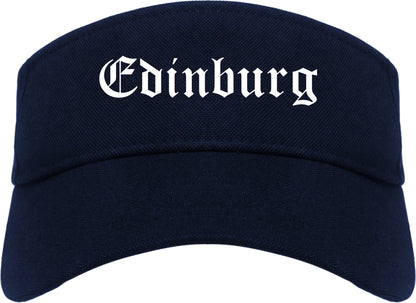 Edinburg Texas TX Old English Mens Visor Cap Hat Navy Blue
