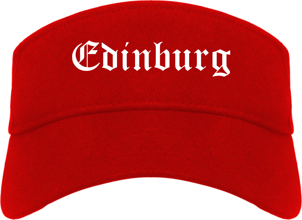 Edinburg Texas TX Old English Mens Visor Cap Hat Red