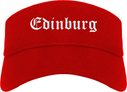 Edinburg Texas TX Old English Mens Visor Cap Hat Red