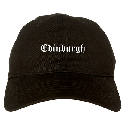 Edinburgh Indiana IN Old English Mens Dad Hat Baseball Cap Black