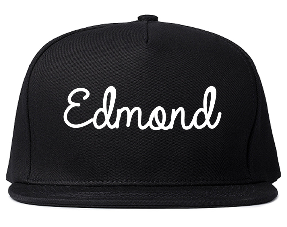 Edmond Oklahoma OK Script Mens Snapback Hat Black