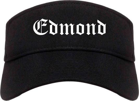Edmond Oklahoma OK Old English Mens Visor Cap Hat Black