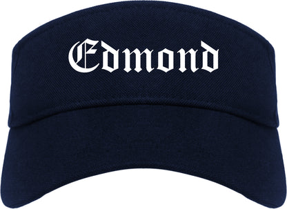 Edmond Oklahoma OK Old English Mens Visor Cap Hat Navy Blue
