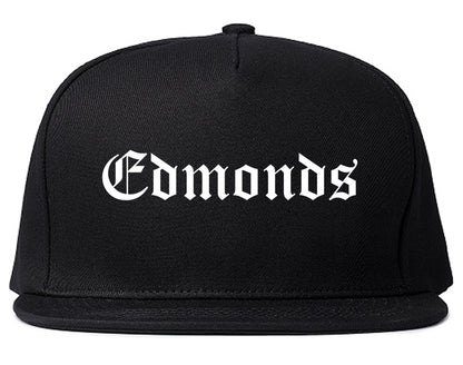 Edmonds Washington WA Old English Mens Snapback Hat Black