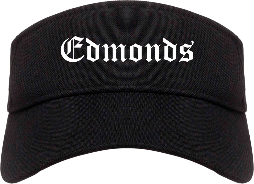 Edmonds Washington WA Old English Mens Visor Cap Hat Black