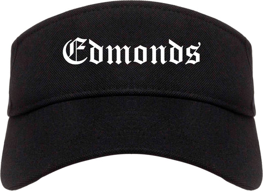 Edmonds Washington WA Old English Mens Visor Cap Hat Black