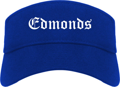 Edmonds Washington WA Old English Mens Visor Cap Hat Royal Blue