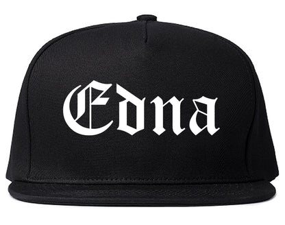 Edna Texas TX Old English Mens Snapback Hat Black