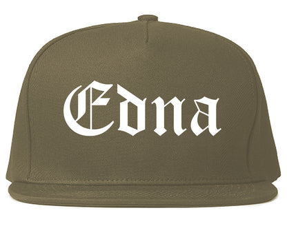 Edna Texas TX Old English Mens Snapback Hat Grey