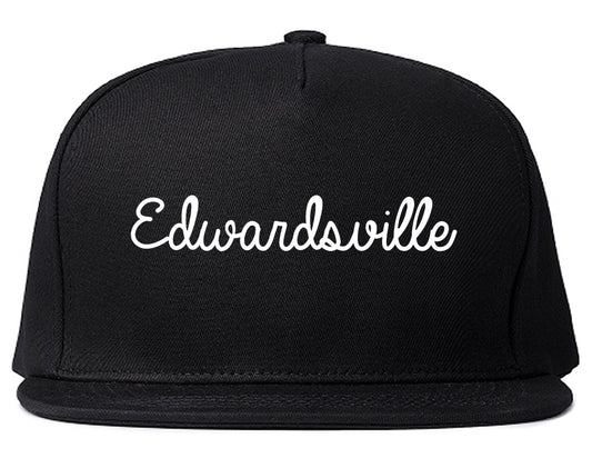 Edwardsville Illinois IL Script Mens Snapback Hat Black