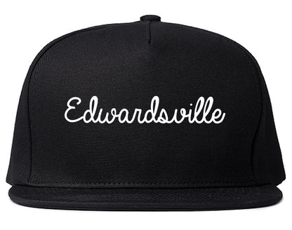 Edwardsville Pennsylvania PA Script Mens Snapback Hat Black