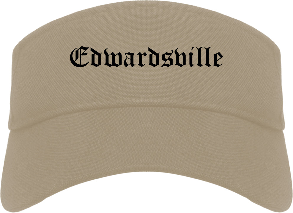 Edwardsville Pennsylvania PA Old English Mens Visor Cap Hat Khaki