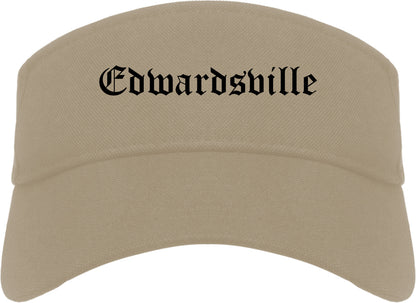 Edwardsville Pennsylvania PA Old English Mens Visor Cap Hat Khaki