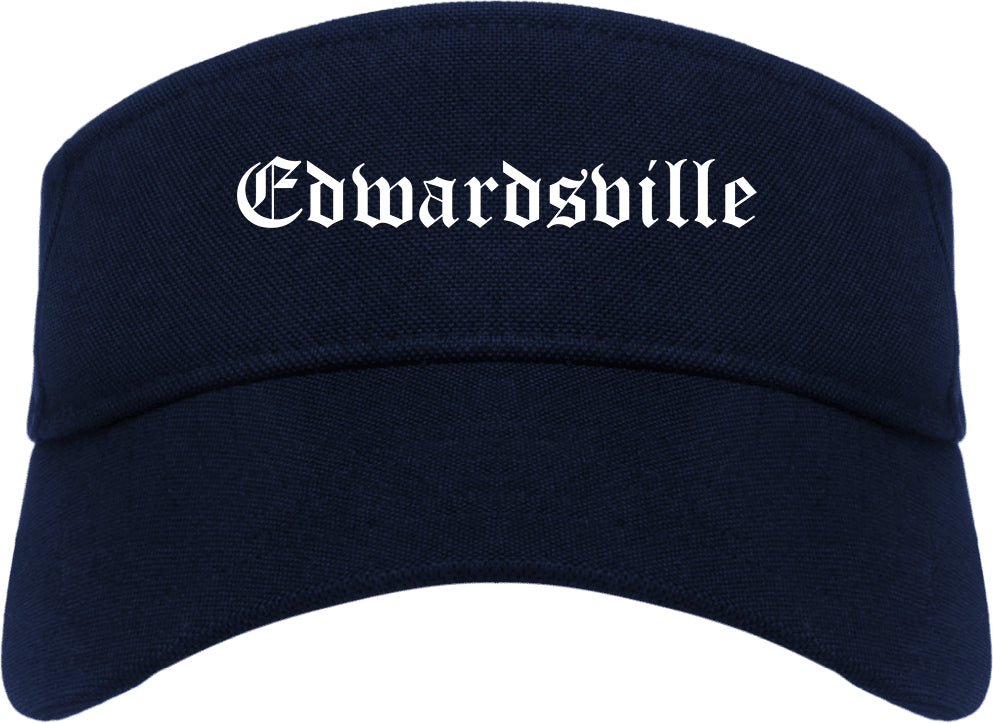 Edwardsville Pennsylvania PA Old English Mens Visor Cap Hat Navy Blue