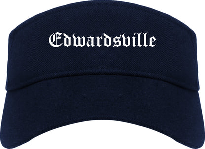 Edwardsville Pennsylvania PA Old English Mens Visor Cap Hat Navy Blue