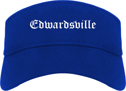 Edwardsville Pennsylvania PA Old English Mens Visor Cap Hat Royal Blue