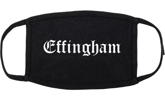 Effingham Illinois IL Old English Cotton Face Mask Black