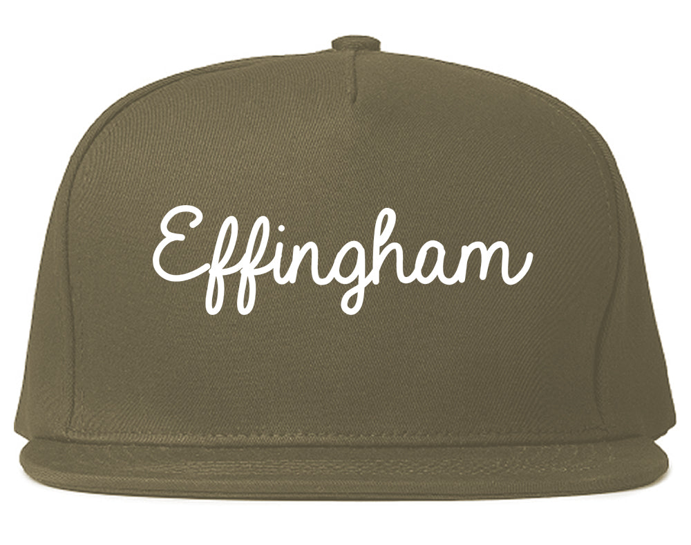 Effingham Illinois IL Script Mens Snapback Hat Grey