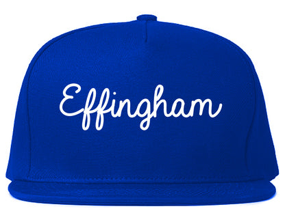 Effingham Illinois IL Script Mens Snapback Hat Royal Blue