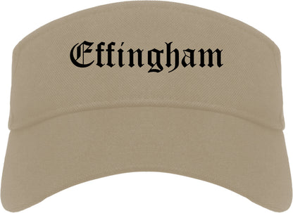 Effingham Illinois IL Old English Mens Visor Cap Hat Khaki