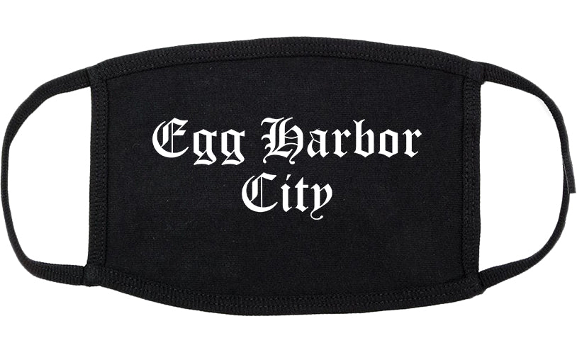Egg Harbor City New Jersey NJ Old English Cotton Face Mask Black