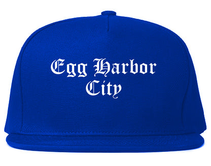 Egg Harbor City New Jersey NJ Old English Mens Snapback Hat Royal Blue