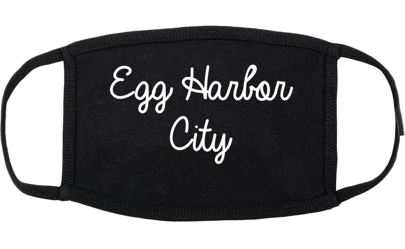 Egg Harbor City New Jersey NJ Script Cotton Face Mask Black