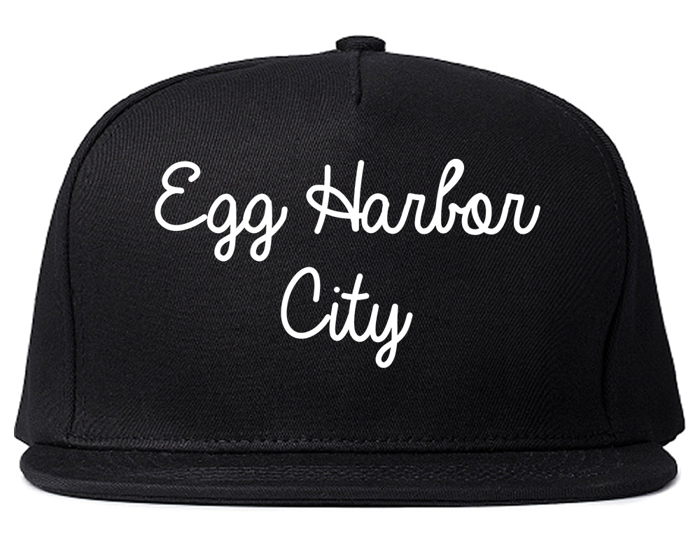 Egg Harbor City New Jersey NJ Script Mens Snapback Hat Black