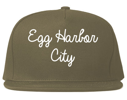 Egg Harbor City New Jersey NJ Script Mens Snapback Hat Grey